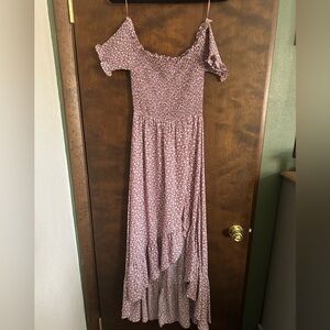 Blue Rain Asymmetrical Floral Dress in Pink